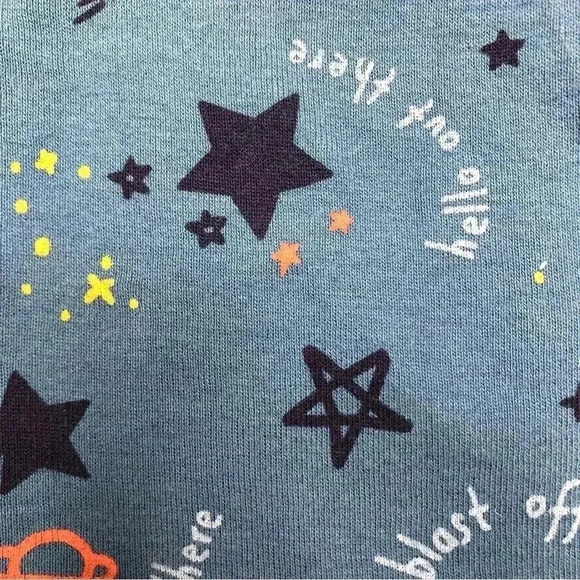 Gerber Onesie Diaper Shirt Space/ Stars Blue Size Newborn - Picture 9 of 16